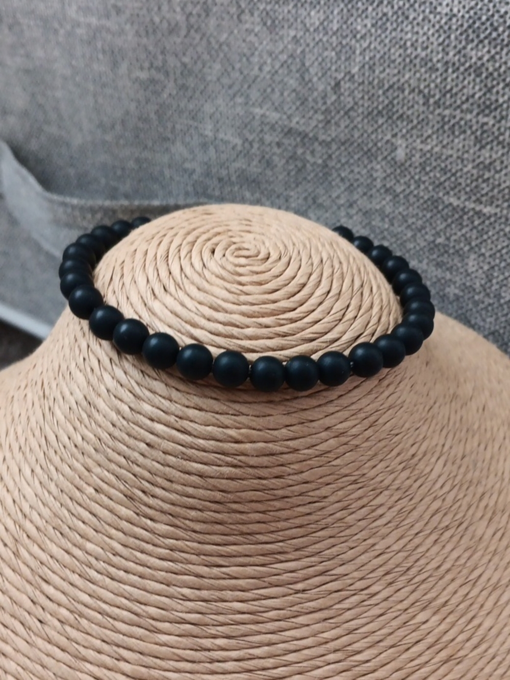 David Yurman Men's Matte Black Onyx Sterling Silver 6mm Beaded Bracelet